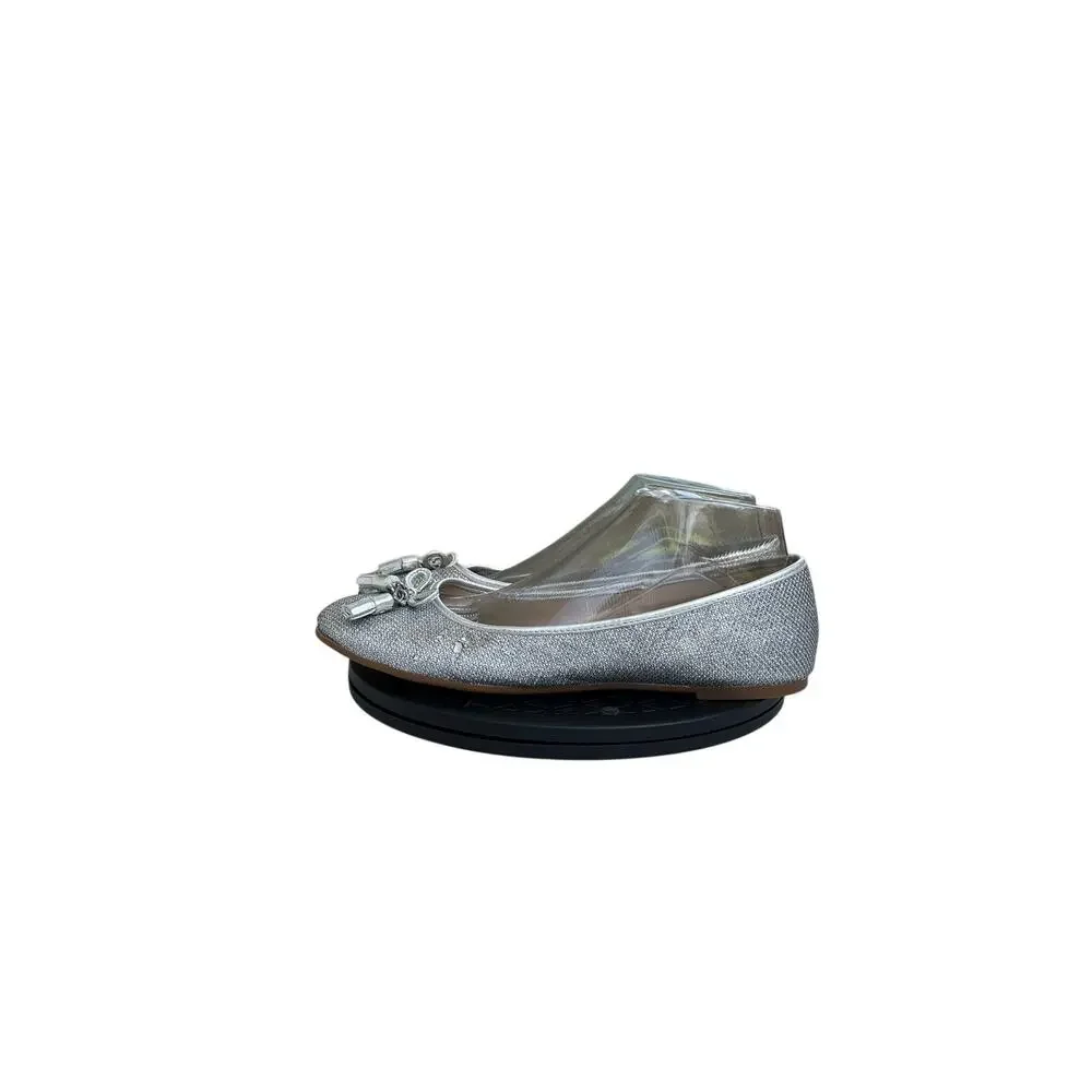 Coach Silver Glitter Ballet Flats Size 8.5 Womens FG3139 Slip-On